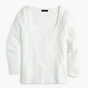 NWT J Crew Square Neck T Shirt White